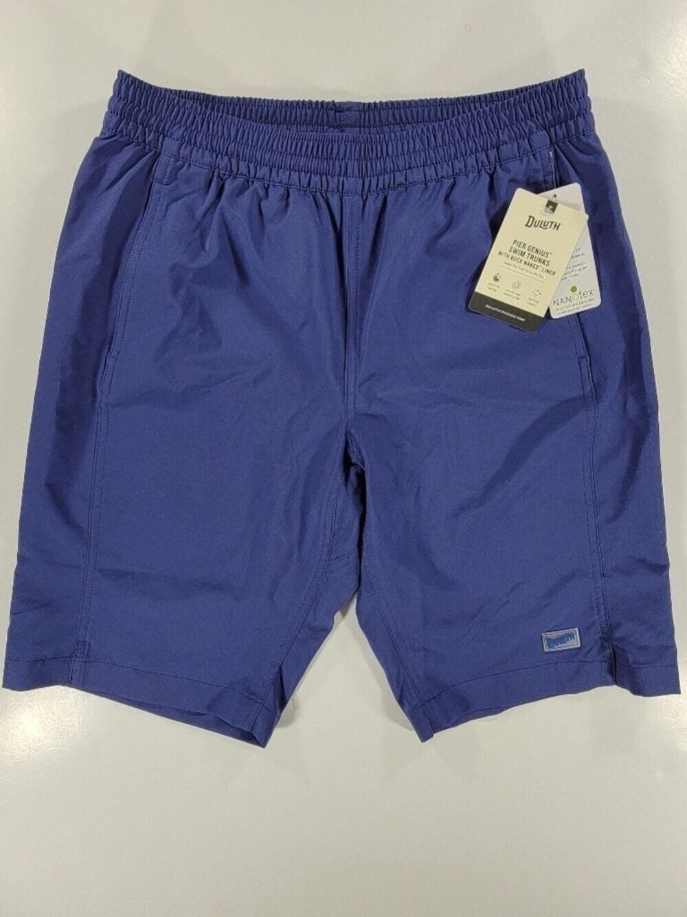 NEW Duluth Trading Pier Genius Swim Trunks Men's Medium 9" Mesh Brief Lined Blue